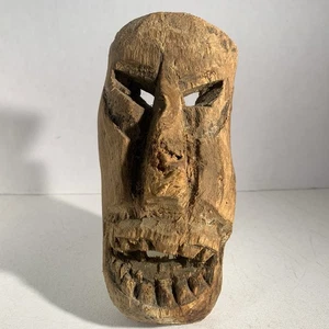 Antike Holz geschnitzt Inuit Eskimo Geist Maske Display Kunst Skulptur - Bild 1 von 20