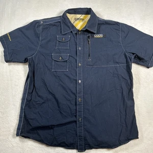 Coogi Australia Button Up Designer Shirt Men’s 2XL Cotton Zip Pockets - Picture 1 of 13