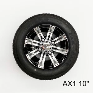GOLF CAR CART 10" MAG WHEELS. 4 PLY TYRES. MODEL AX1. FITS STANDARD CARTS - Picture 1 of 2