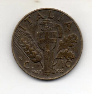 10 Centesimi 1942 XX Bronzital Italia Regno Impero FDC - Picture 1 of 2
