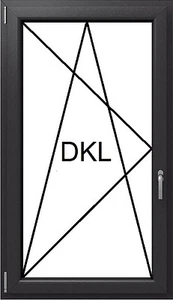  Fenster Kunststofffenster 0,7 Ug 3-fach Glas 1flü. Dreh Kipp  Anthrazitgrau - Bild 1 von 8