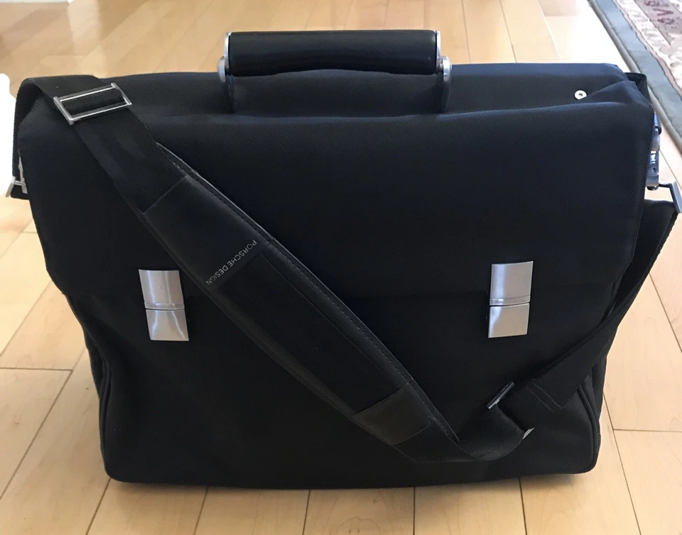 Porsche Design Men's Briefcase Messenger Bag Shoulder Laptop Bag Black 17” X 12” - Image 1 of 4