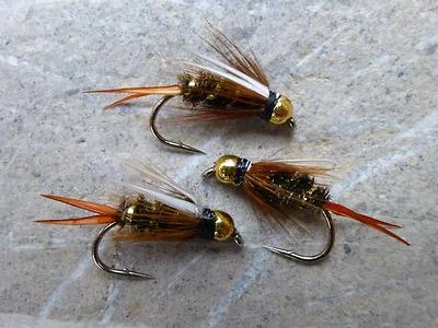 MAGIC-FLIES 4 pz. Goldkopf PRINCE ninfe top ninfa pesca a mosca trota salmerino temoli