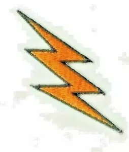 LIGHTNING BOLT GOLDEN YELLOW Iron on Patch - Picture 1 of 1