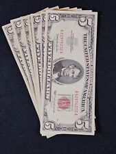 One 1953-1963 5$ Red Seal Bank Note From a lot