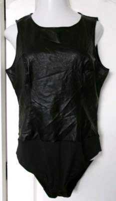 INC International concepts 人造皮革紧身衣 S 码 黑色 — 第 1/3 张图片