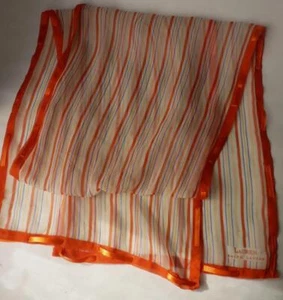 RALPH LAUREN STRIPED RIBBON CHIFFON SILK SCARF 54x11" - Picture 1 of 1