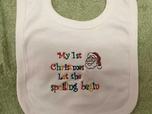 Mi 1er Babero de Navidad Papá Noel Regalo de Navidad Regalo Bebé Bebés Familia Lindo - Imagen 1 de 1