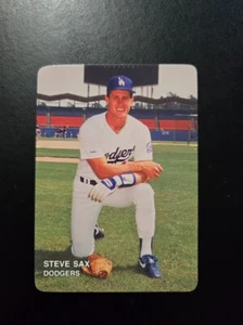 Tarjeta de béisbol Steve Sax 1987 Mother's Cookies #3 Los Angeles Dodgers - Imagen 1 de 2