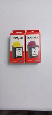 2 Genuine Lexmark Ink Cartridges 20 Color Black New Sealed Boxes - Image 1 of 4