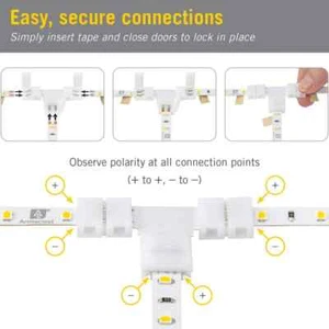 Surelock Pro weiß LED 2-polig Streifen Licht T Stecker Kanal (4er-Pack) - Bild 1 von 4