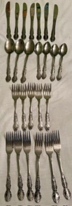 Vintage Rose Stainless Mixed 21 piece Flatware Set Japan - Picture 1 of 13