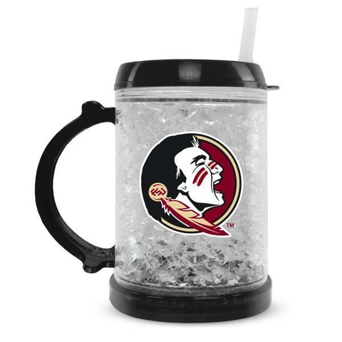 FLORIDA STATE SEMINOLES JUNIOR FREEZER GLASS MUG WITH STRAW PLASTIC NEW Cover