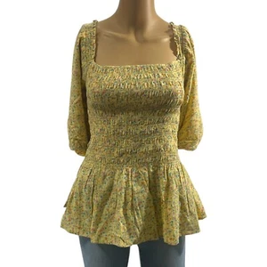 a.n.a a new approach Damen gelb gekräuselte Bluse Puffärmel Gr./xlt - Bild 1 von 10