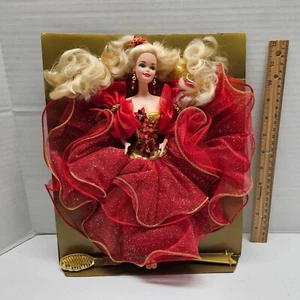 1993 HOLIDAY BARBIE Special Edition Doll Red Gold Dress Gown - NEW Unboxed - Picture 1 of 6