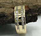 1.5ct Round Cut Lab Created Diamond Wedding Band Ring 14k Yellow Gold Plated