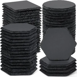 60 PCS Slate Coasters Bulk, 4 Inch 20 PCS Square Drink Coasters, 20 PCS - Picture 1 of 8