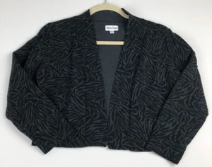 Marvin Richards Shrug Sweater Women's Small S Black Gray Zebra 3/4 Sleeves Open - Picture 1 of 8
