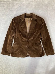 Givenchy Blazer Women's Velour Brown Two Button Jacket Lined Logo - Picture 1 of 10