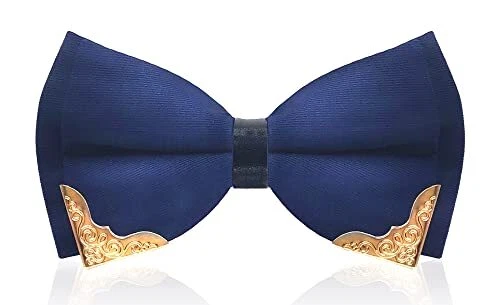  Мужские металлические золотые галстуки-бабочки для мужчин женщин искусственная кожа атласный один размер A/Blue-s14 - Изображение 1 из 4