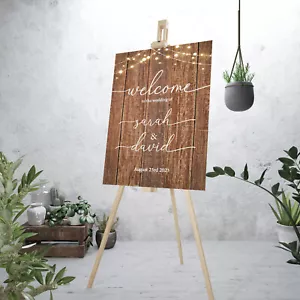 Personalised Rustic Wedding Welcome Sign and Table Plan - Picture 1 of 15