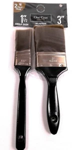 Painters Collection 2 Pack One Coat Paint Brushes 1.5" Angle Sash, 3" Trim - Picture 1 of 3