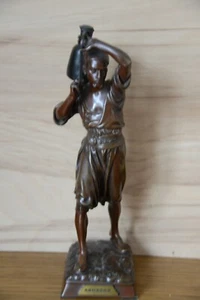 Originalbronze Wasserträger ( Aquador ) Ende 19. Jh., Signiert von  L.A. Hiolin - Bild 1 von 11