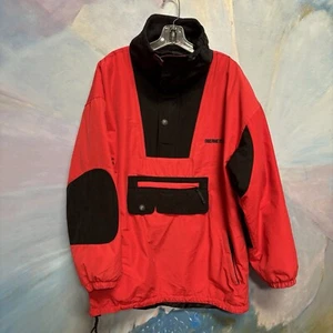 VTG Obermeyer Ski Snowboard Red/Black Colorblock 1/2 Zip Parka Jacket Mens M - Picture 1 of 13