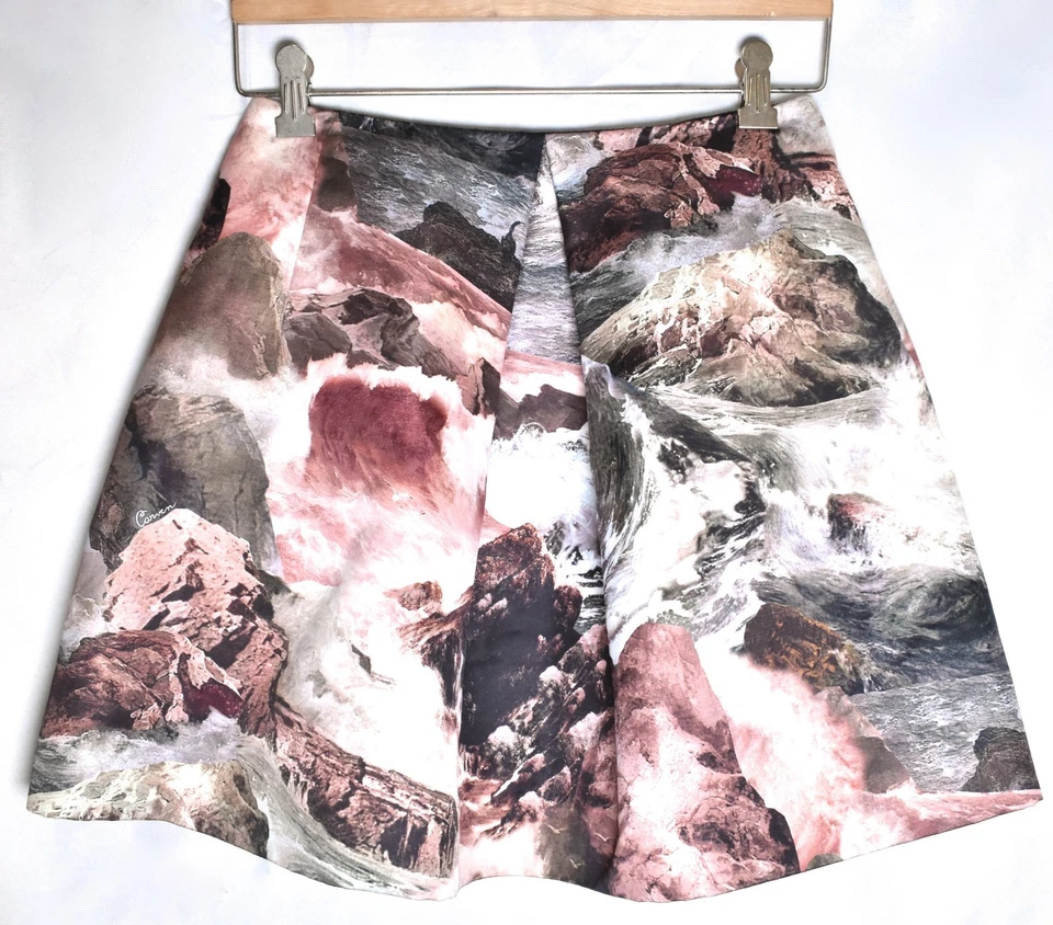 Falda plisada línea A con estampado costero ondulado CARVEN para mujer (talla 38) usada  Foto 1 de 4