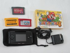 L689 Nintendo Gameboy micro console Black Japan w/adapter game pouch