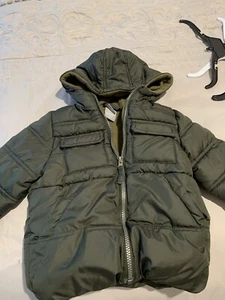 Tahari Kleinkind Jungen 2T Mantel Armeegrün gesteppt Kapuze - Bild 1 von 8