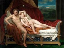 Cupid and Psyche (1817) Jacques-Louis David nude wall art poster print