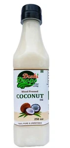 Deshi Drops Pure & Unrefined Cold Pressed Virgin Coconut Oil | 250 ML - Picture 1 of 3