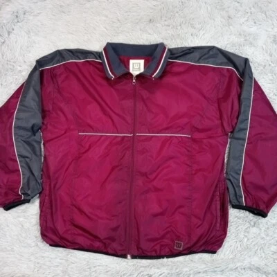Chaqueta Wilson De Colección Para Hombre L Roja Cortavientos Bolsillos Ropa Deportiva Pista Foto 1 de 4