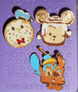 BUNDLE LOT 3 MUNCHLINGS DISNEY PIN DONALD POOH STITCH OPEN EDITION 2023 PRIMARK - Picture 1 of 5