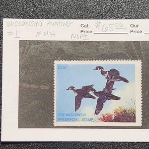 Vereinigte Staaten Wisconsin #1 postfrisch NGAI - CV 65 $ - Lot #11068 - Bild 1 von 1