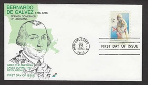 #1826 15c Bernardo De Galvez -Battaglia del Mobile, 1780- Spectrum FDC - Foto 1 di 2