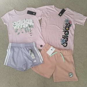 NWT Girls Lot Adidas Nike Tops Shorts Small 7 8 - Picture 1 of 6