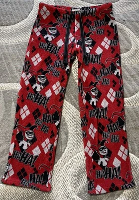 Batman Harley Quinn Print Youth Girls Red Drawstring Pajama Pants M - Image 1 of 4