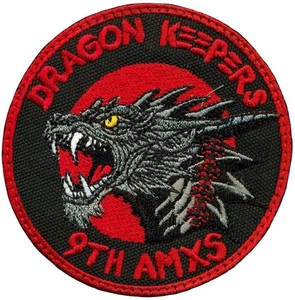 USAF 9º ESCUADRÓN DE MANTENIMIENTO DE AERONAVES - GUARDIANES DEL DRAGÓN - PARCHE NEGRO - Imagen 1 de 1