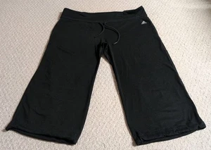 Adidas Womens Large Black Polyester Blend Climalite Capris With Drawstring 24 - Picture 1 of 13