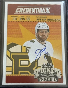 2024-25 Justin Brazeau Credentials Retro Ticket Access Auto (RC) Penguins Bruins - Bild 1 von 2