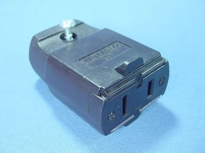Leviton Brown Straight Blade Connector Plug Nema 1-15R 15A 125V Bulk 102-P - Image 1 of 4