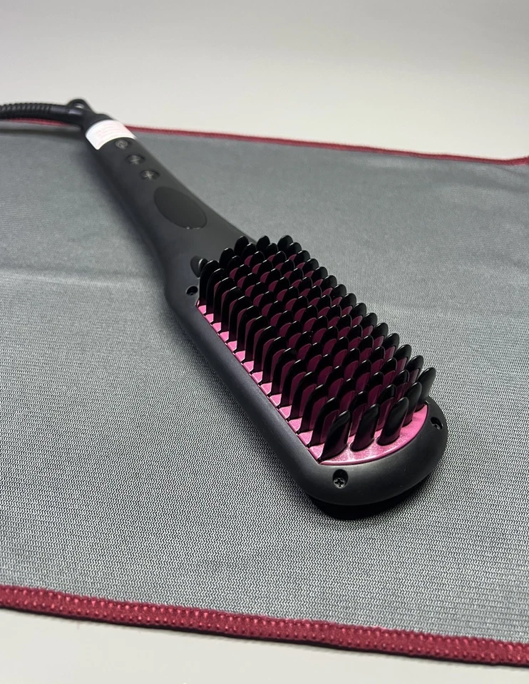 Hair Straightener Hot Brush Comb Wide 3D Teeth For Curly Hair Double Ionic 230C - Image 1 of 4