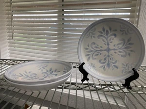 Pottery Barn Chambray Tile Outdoor Melamine Cereal Bowls S/3 READ! #196A - Picture 1 of 1