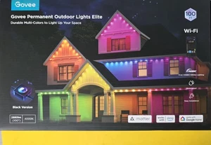 Govee Permanent Outdoor Lights  100ft Black Version Open Box,light  Use, - Picture 1 of 13