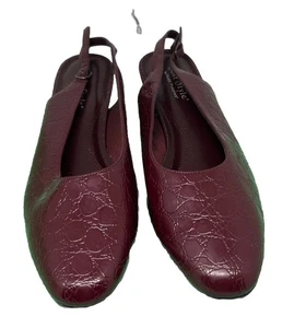 Soft Style by Hush Puppies dunkelrote Schuhe mit Tiermotiv Krokodilabsatz Größe 9 M - Bild 1 von 6