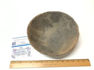 Ancient Native American Early Clay Pottery Bowl Brown Clay 10" Wide - Picture 1 of 16