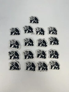 17 schwarz-weiße Grizzlybär Aufnäher ungenäht - Bild 1 von 4