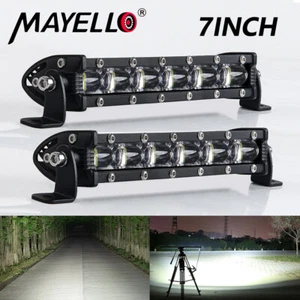 Par de mini barras de luz de trabajo LED de 7" punto inundación conducción todoterreno ATV 4x4 SUV UTV UTE - Imagen 1 de 13